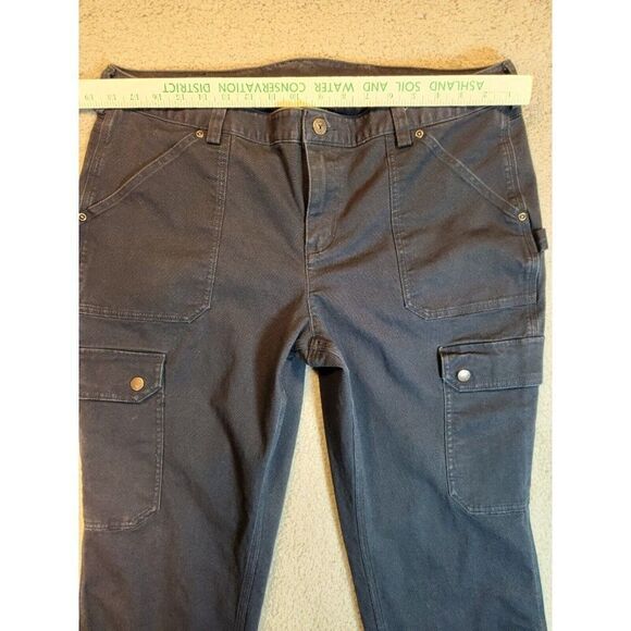 Duluth Trading Women's Curve Setter Waistband Navy Blue Cargo Pockets Size 18x31 - Picture 10 of 16